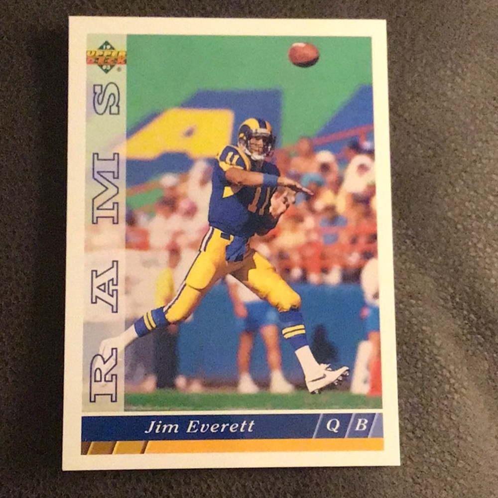 Jim Everett, Quarterback, Rams, 1990 Upper Deck, los angeles, football